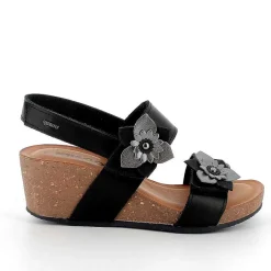 Zeppe|Igi&Co Sandali Con Zeppa In Pelle Da Donna Nero