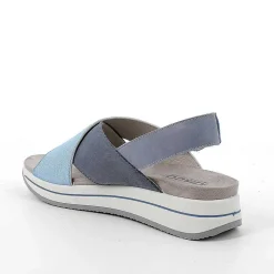 Zeppe|Igi&Co Sandali Con Zeppa In Pelle Da Donna Avio-Celeste