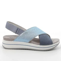 Zeppe|Igi&Co Sandali Con Zeppa In Pelle Da Donna Avio-Celeste