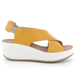 Zeppe|Igi&Co Sandali Con Zeppa In Pelle Da Donna Giallo