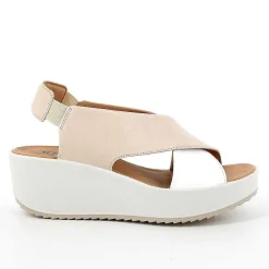 Zeppe|Igi&Co Sandali Con Zeppa In Pelle Da Donna Panna-Bianco