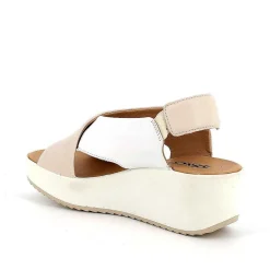 Zeppe|Igi&Co Sandali Con Zeppa In Pelle Da Donna Panna-Bianco