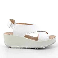 Zeppe|Igi&Co Sandali Con Zeppa In Pelle Da Donna Bianco