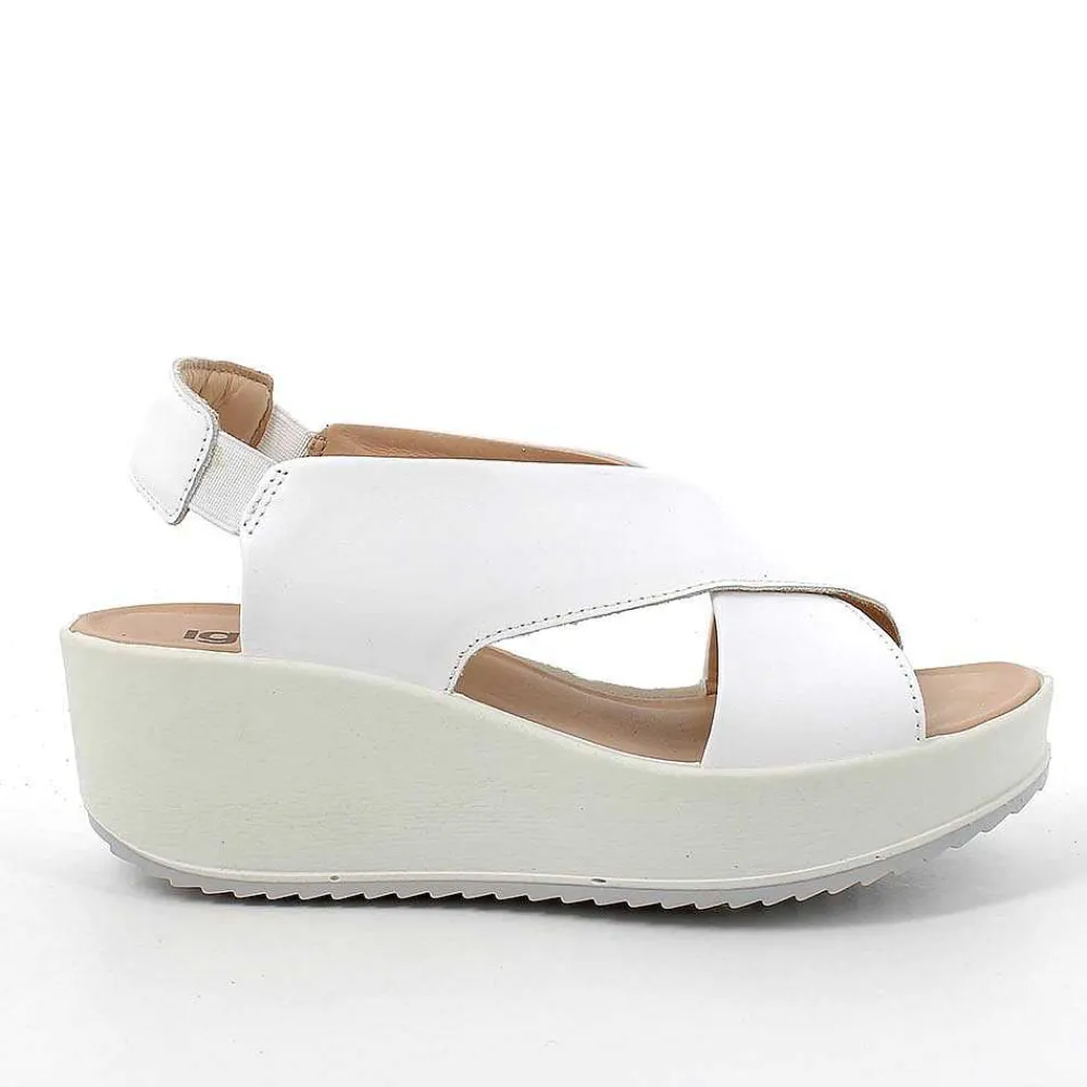 Zeppe|Igi&Co Sandali Con Zeppa In Pelle Da Donna Bianco