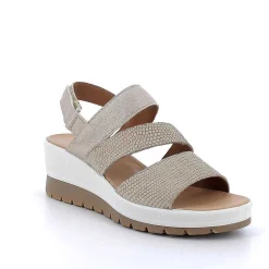 Zeppe|Igi&Co Sandali Con Zeppa In Pelle Da Donna Beige Iridescente