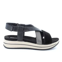 Zeppe|Igi&Co Sandali Con Zeppa In Pelle Da Donna Nero