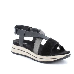 Zeppe|Igi&Co Sandali Con Zeppa In Pelle Da Donna Nero