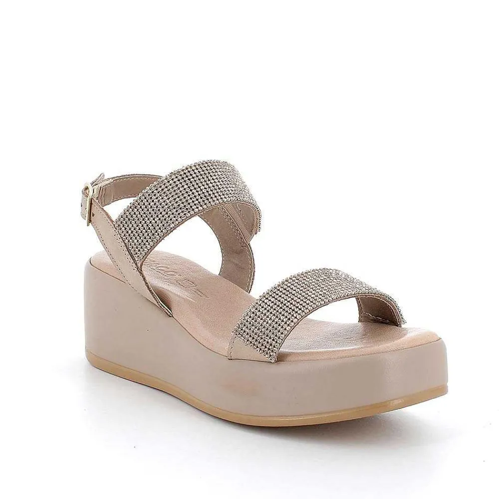 Zeppe|Igi&Co Sandali Con Zeppa In Pelle Da Donna Taupe