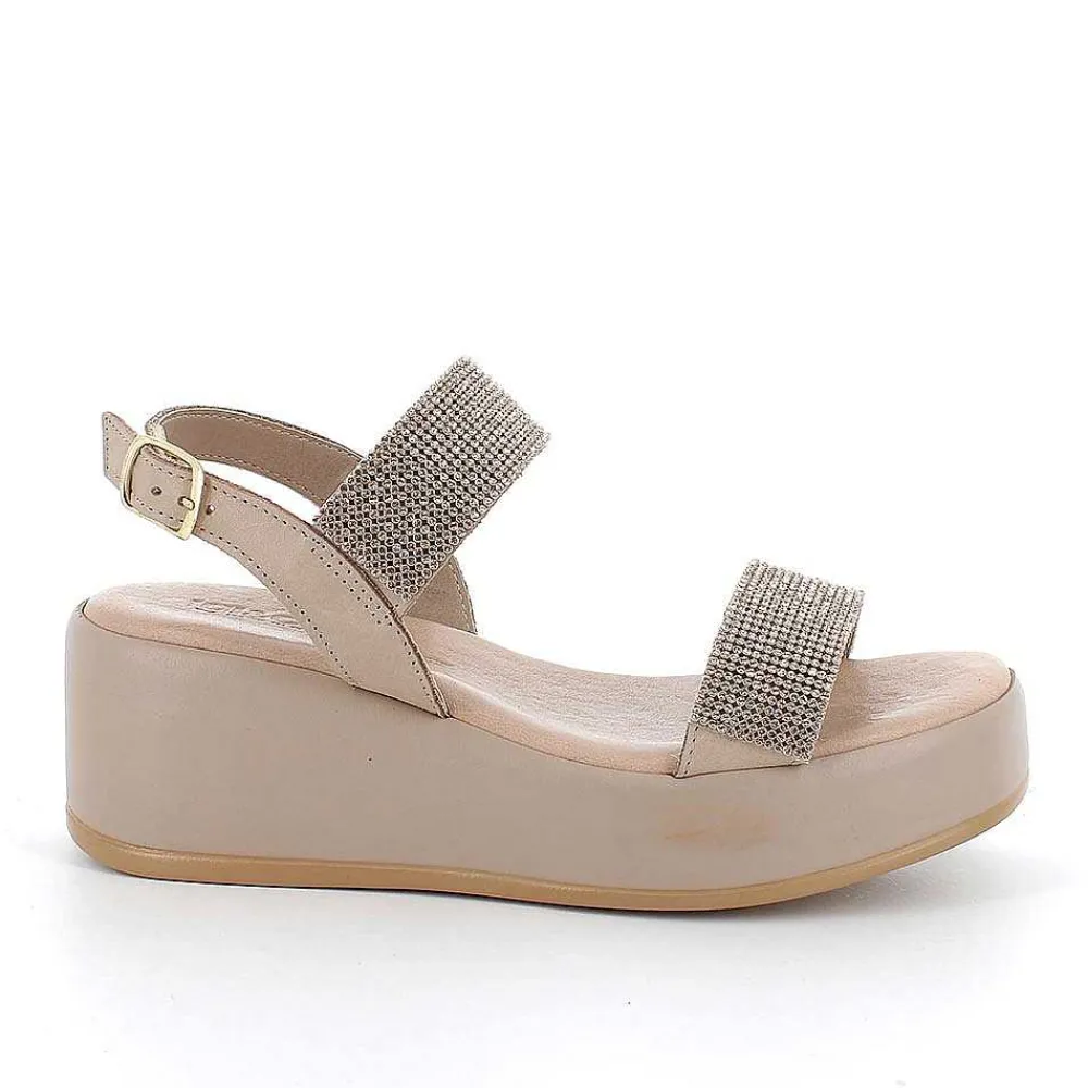 Zeppe|Igi&Co Sandali Con Zeppa In Pelle Da Donna Taupe