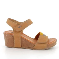 Zeppe|Igi&Co Sandali Con Zeppa In Pelle Da Donna Tortora-Fango