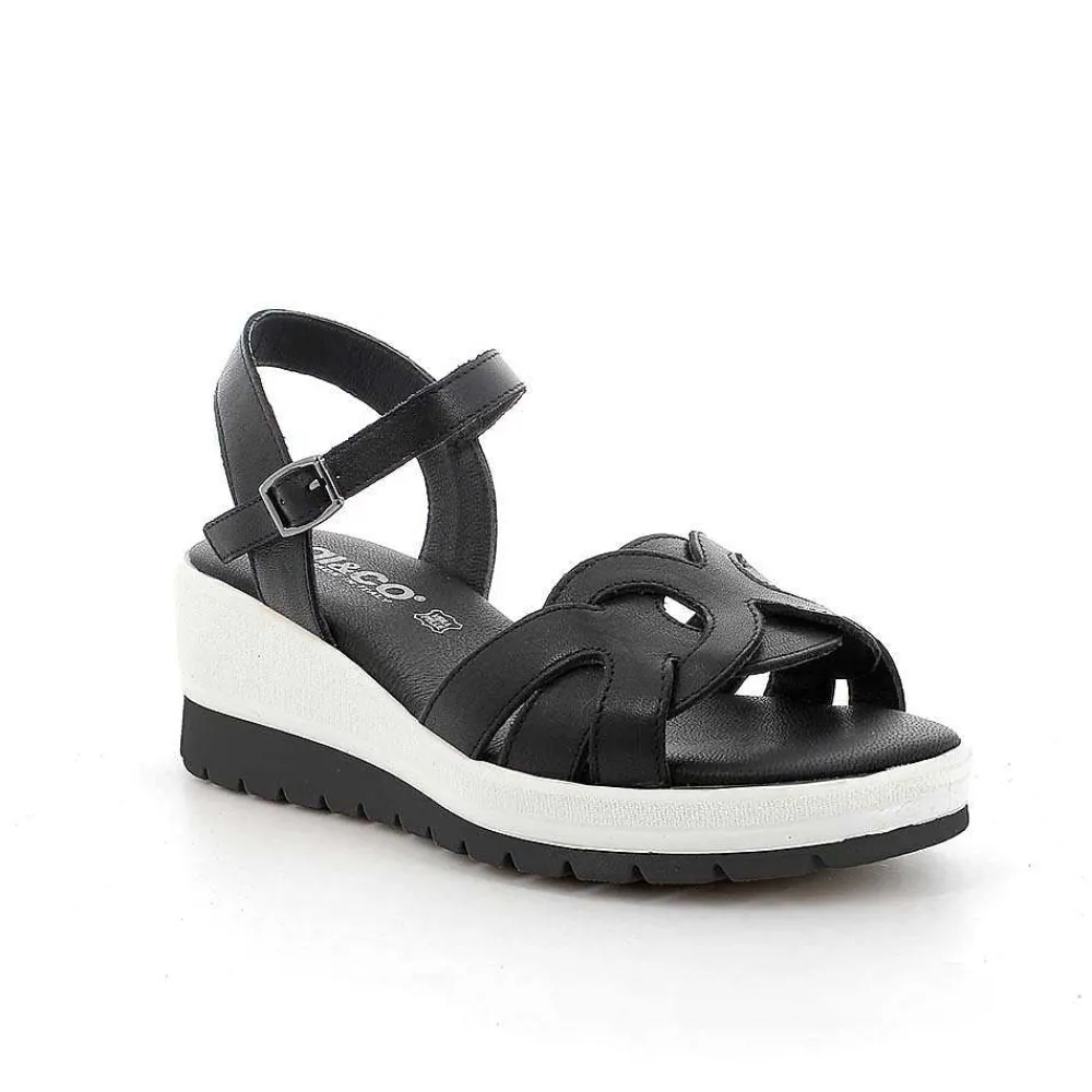 Zeppe|Igi&Co Sandali Con Zeppa In Pelle Da Donna Nero