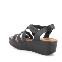 Zeppe|Igi&Co Sandali Con Zeppa In Pelle Da Donna Nero