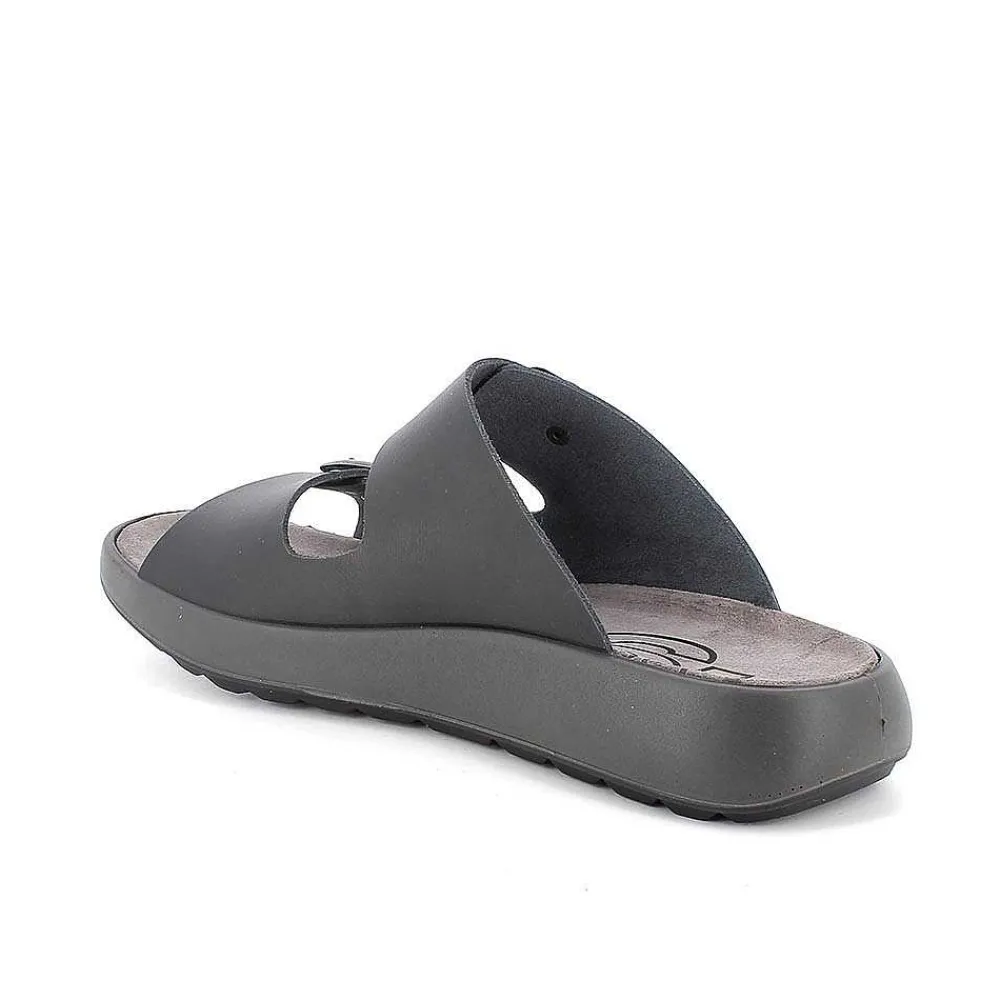 Scarpe Ecosostenibili|Igi&Co Sandali In Pelle Da Uomo Nero