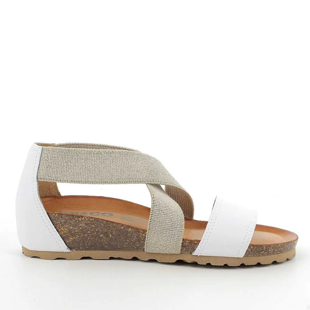 Zeppe|Igi&Co Sandalo Con Zeppa In Pelle Da Donna Bianco-Beige