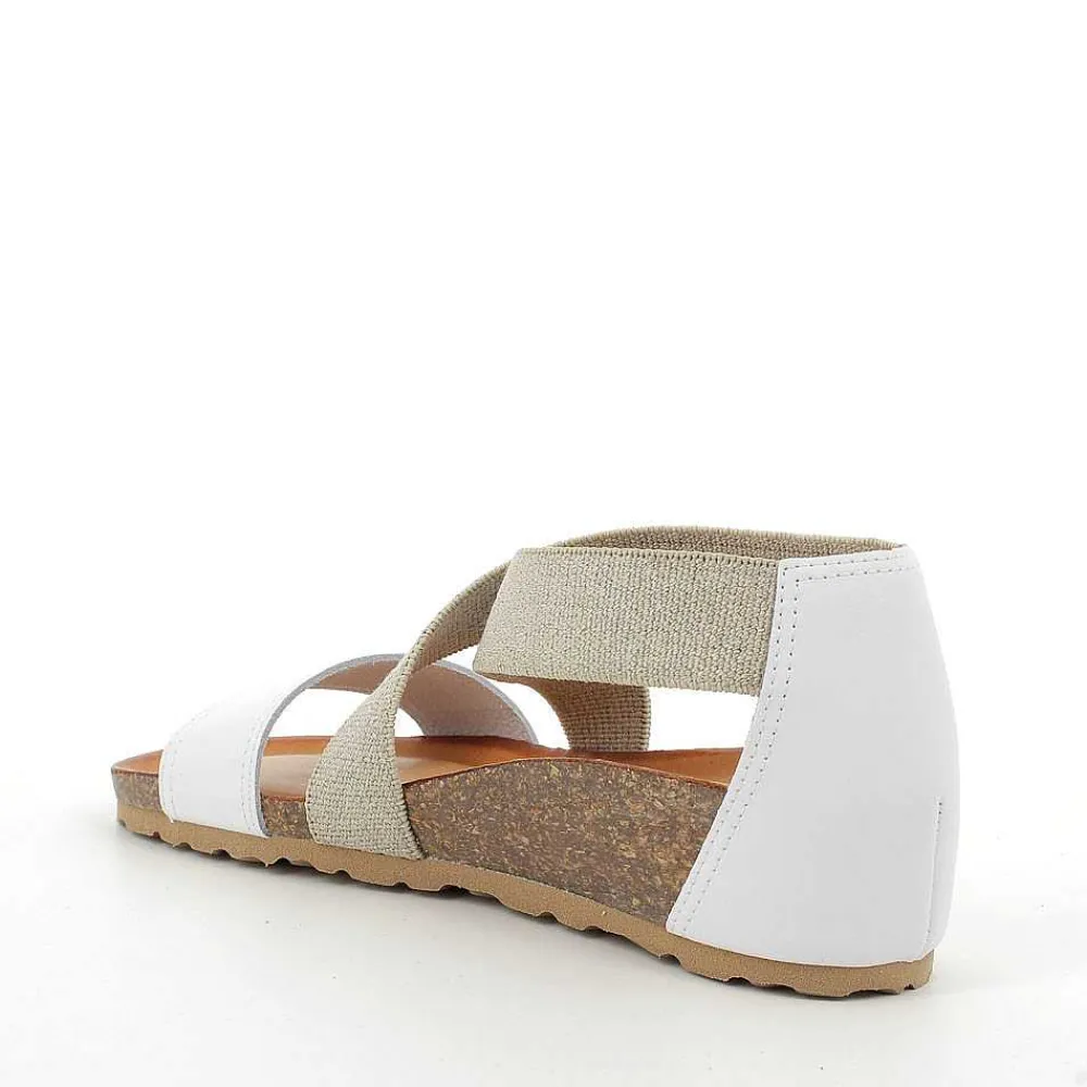 Zeppe|Igi&Co Sandalo Con Zeppa In Pelle Da Donna Bianco-Beige