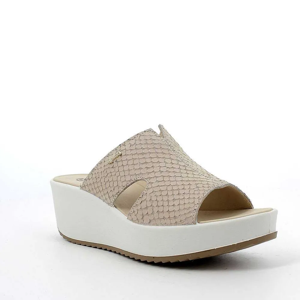 Zeppe|Igi&Co Sandalo Con Zeppa In Pelle Da Donna Beige