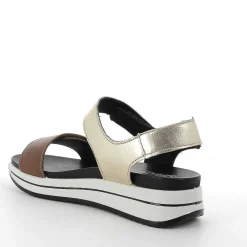 Sandali E Infradito|Igi&Co Sandalo In Pelle Da Donna Marrone Chiaro-Platino