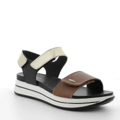 Sandali E Infradito|Igi&Co Sandalo In Pelle Da Donna Marrone Chiaro-Platino