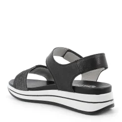 Sandali E Infradito|Igi&Co Sandalo Tre Velcri In Pelle Stampata Laminata Grigio Scuro