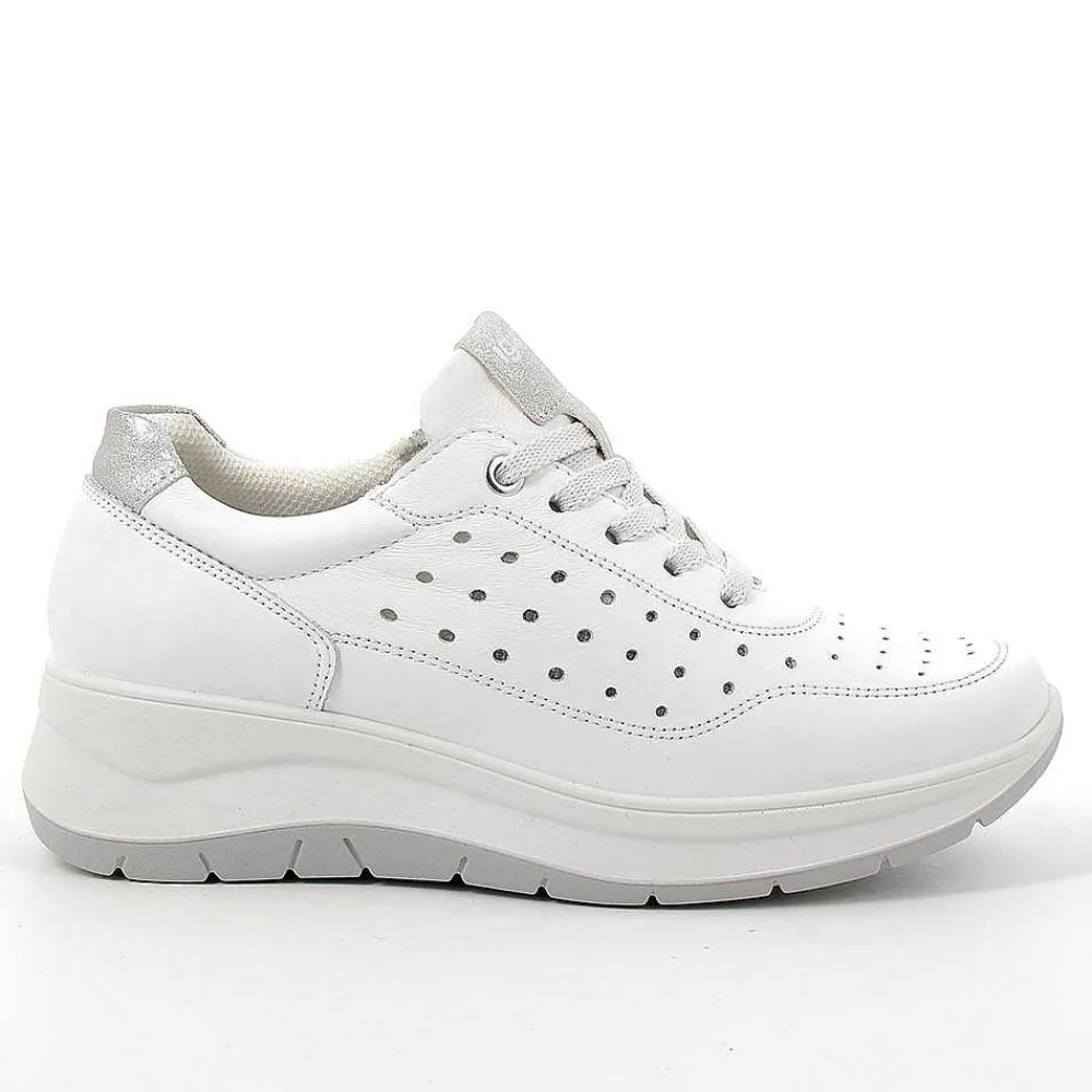 Zeppe|Igi&Co Scarpe Con Zeppa In Pelle Da Donna Bianco