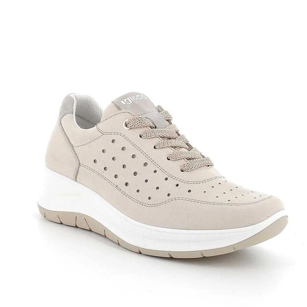 Zeppe|Igi&Co Scarpe Con Zeppa In Pelle Da Donna Panna