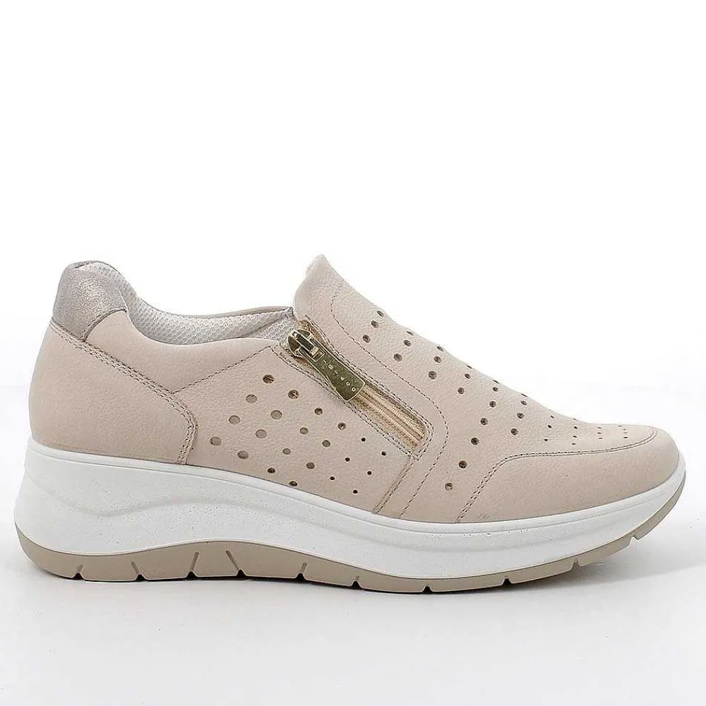 Mocassini E Slip On|Igi&Co Slip On Con Zeppa In Pelle Da Donna Panna