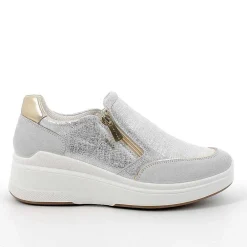Mocassini E Slip On|Igi&Co Slip On Con Zeppa In Pelle Da Donna Cristal-Argento