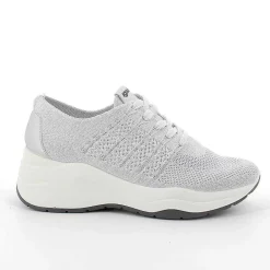 Zeppe|Igi&Co Sneakers Con Zeppa Da Donna Bianco-Argento