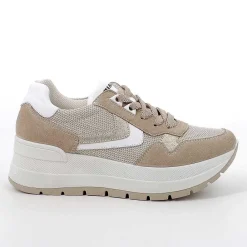 Zeppe|Igi&Co Sneakers Con Zeppa Da Donna Avorio-Beige
