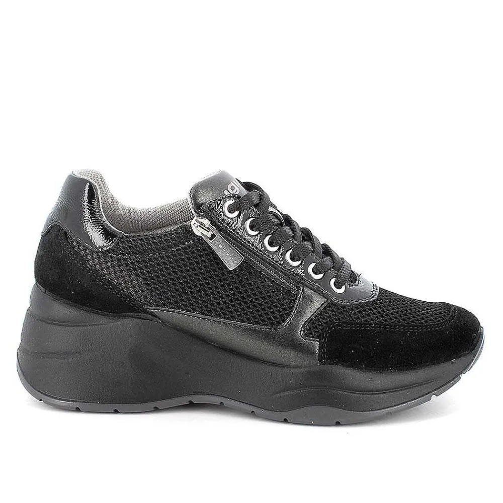 Zeppe|Igi&Co Sneakers Con Zeppa Da Donna Nero