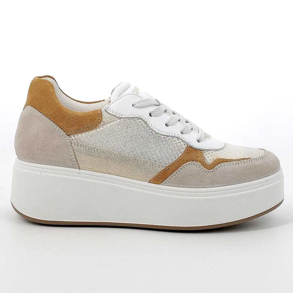 Zeppe|Igi&Co Sneakers Con Zeppa Da Donna Beige