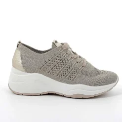 Zeppe|Igi&Co Sneakers Con Zeppa Da Donna Beige-Platino