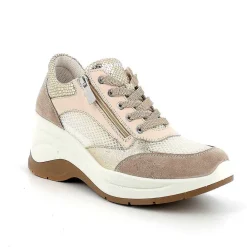 Zeppe|Igi&Co Sneakers Con Zeppa Da Donna Visone-Bianco