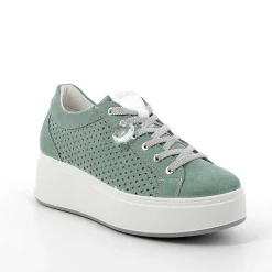 Zeppe|Igi&Co Sneakers Con Zeppa In Pelle Da Donna Verde Menta