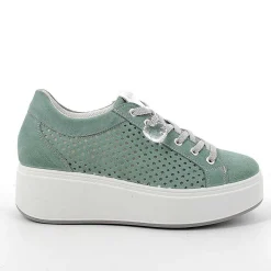 Zeppe|Igi&Co Sneakers Con Zeppa In Pelle Da Donna Verde Menta