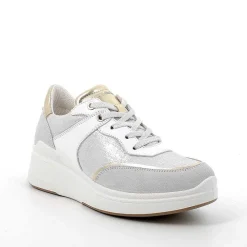 Zeppe|Igi&Co Sneakers Con Zeppa In Pelle Da Donna Cristal-Argento