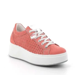 Zeppe|Igi&Co Sneakers Con Zeppa In Pelle Da Donna Salmone