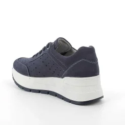 Zeppe|Igi&Co Sneakers Con Zeppa In Pelle Da Donna Blu
