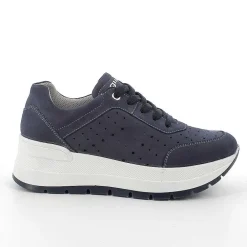 Zeppe|Igi&Co Sneakers Con Zeppa In Pelle Da Donna Blu