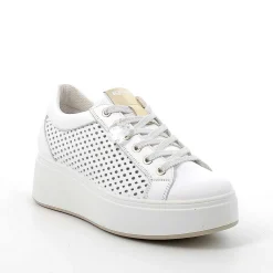 Zeppe|Igi&Co Sneakers Con Zeppa In Pelle Da Donna Bianco