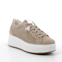 Zeppe|Igi&Co Sneakers Con Zeppa In Pelle Da Donna Avorio
