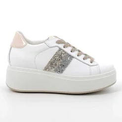 Zeppe|Igi&Co Sneakers Con Zeppa In Pelle Da Donna Bianco
