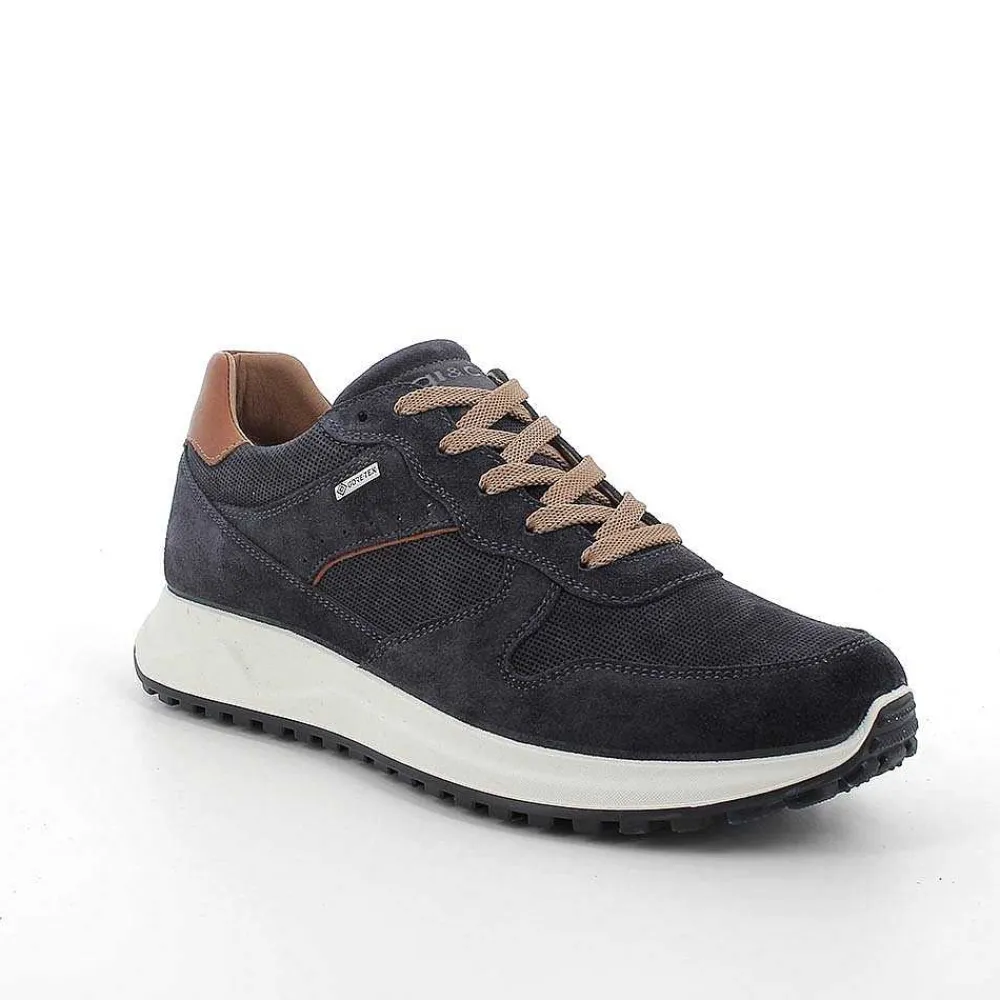 Sneakers|Igi&Co Sneakers Gore-Tex In Pelle Da Uomo Blu