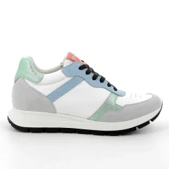 Sneakers|Igi&Co Sneakers In Pelle Da Donna Bianco-Cristal-Celeste