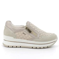 Sneakers|Igi&Co Sneakers In Pelle Da Donna Beige-Panna