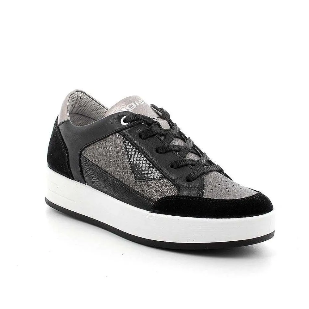 Sneakers|Igi&Co Sneakers In Pelle Da Donna Nero
