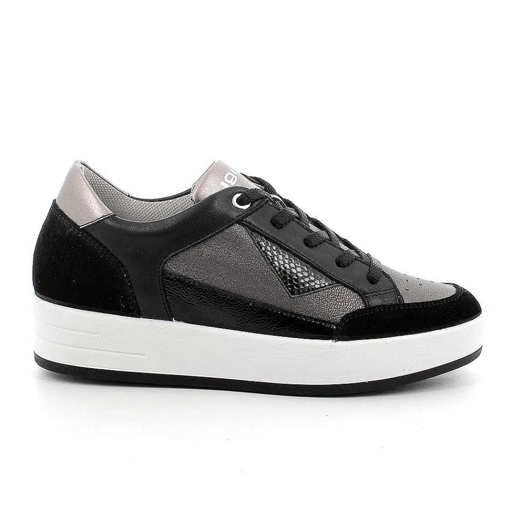 Sneakers|Igi&Co Sneakers In Pelle Da Donna Nero