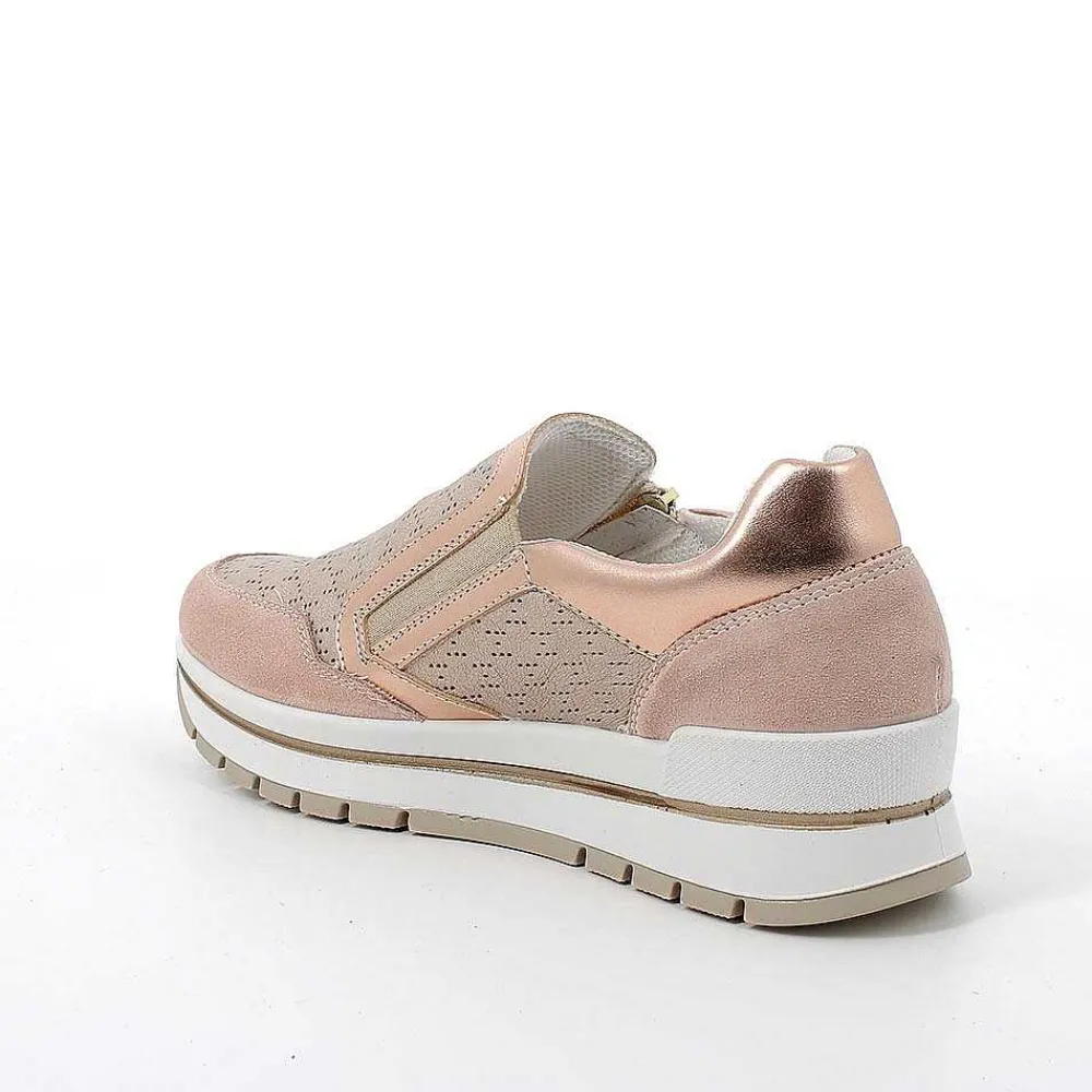 Sneakers|Igi&Co Sneakers In Pelle Da Donna Skin-Champagne