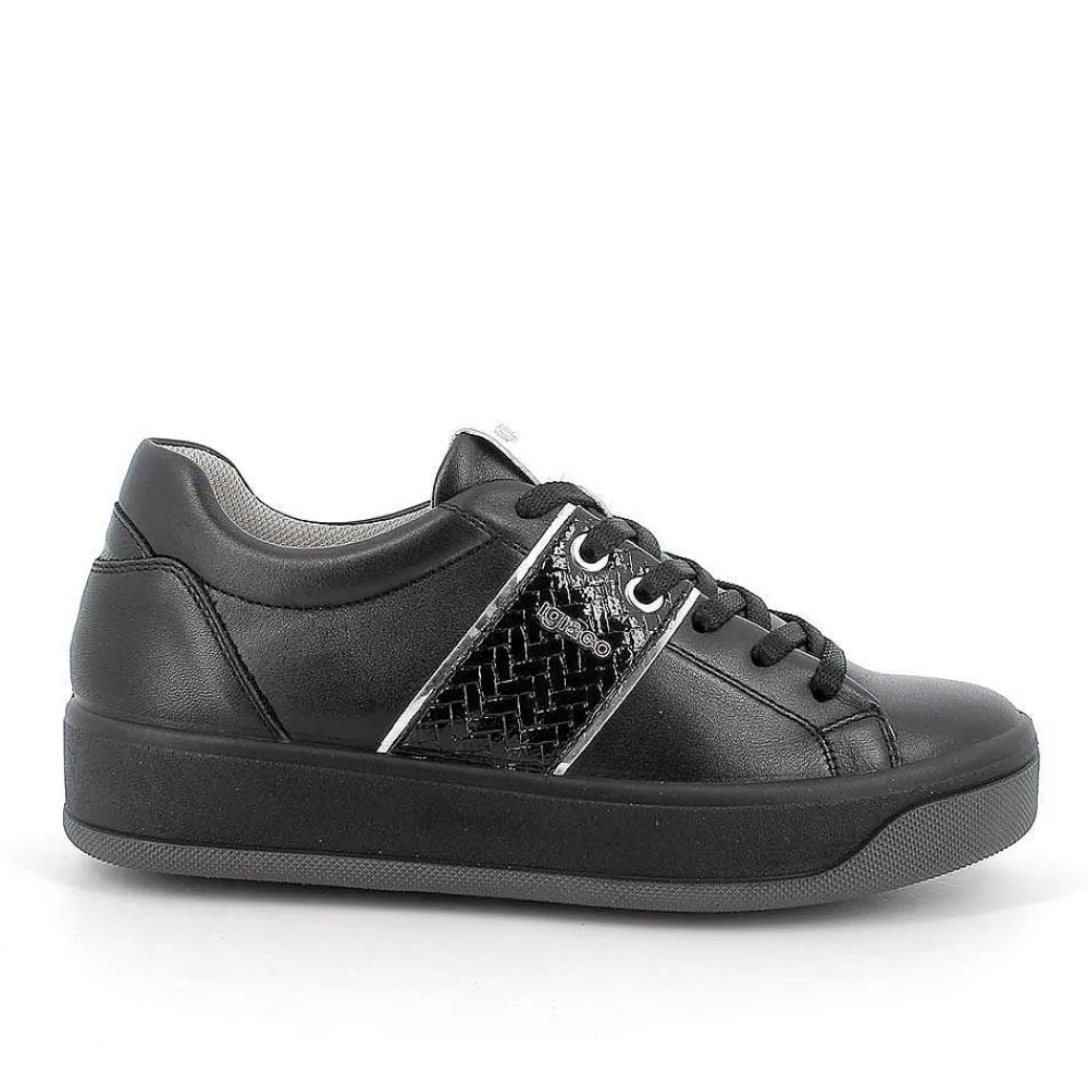 Sneakers|Igi&Co Sneakers In Pelle Da Donna Nero
