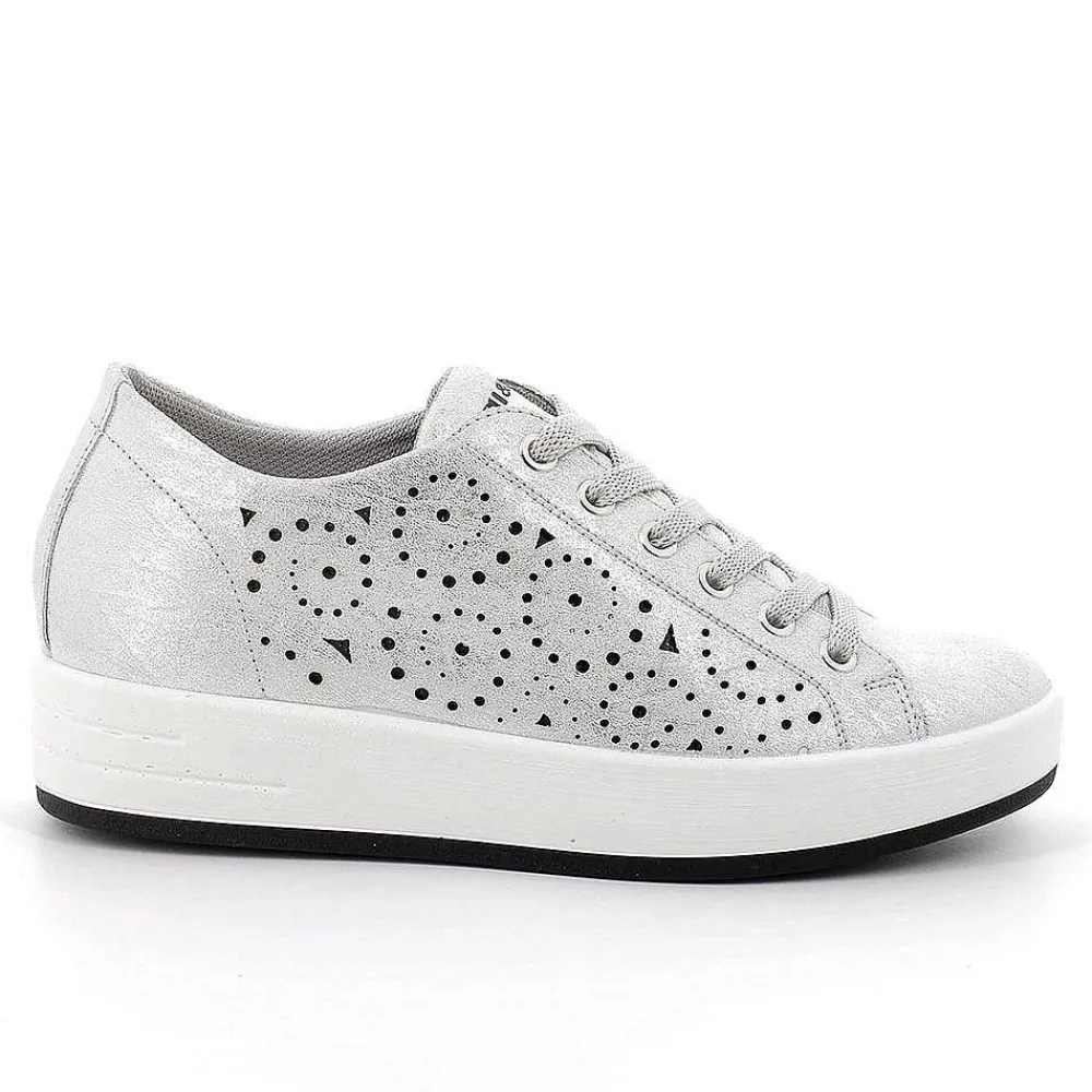 Sneakers|Igi&Co Sneakers In Pelle Da Donna Argento